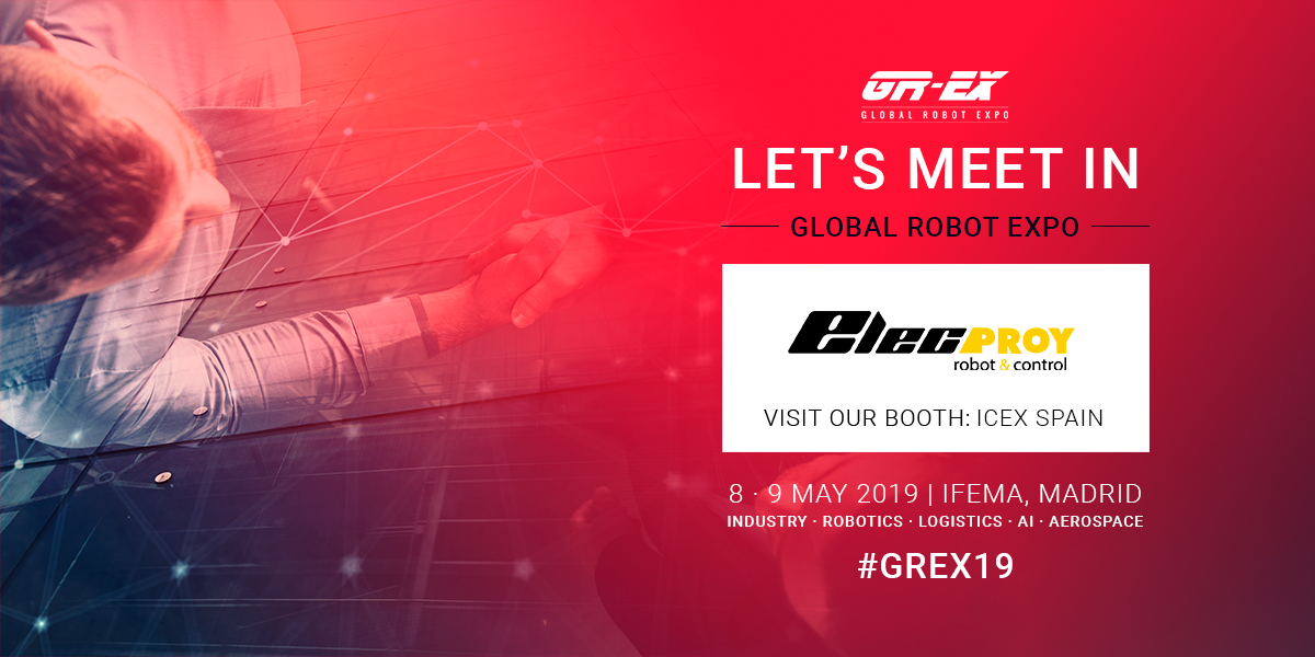 cartel de invitación a la feria GR-Ex de la mano de Elecproy